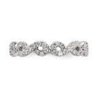 14k White Gold Polished Infinity Shared U Prong Diamond Eternity Ban