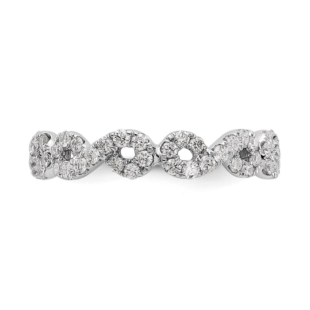 14k White Gold Polished Infinity Shared U Prong Diamond Eternity B