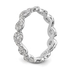14k White Gold Polished Infinity Shared U Prong Diamond Eternity Ban