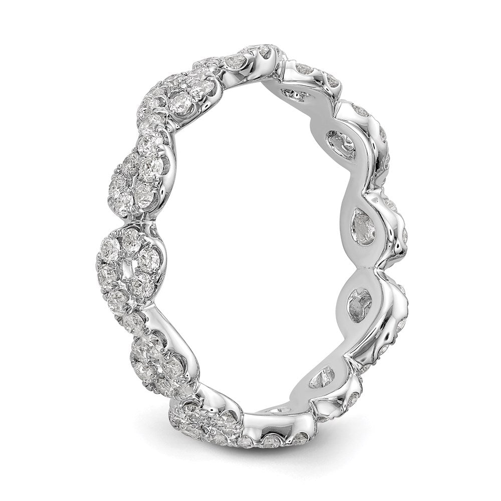 14k White Gold Polished Infinity Shared U Prong Diamond Eternity Ban