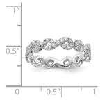 14k White Gold Polished Infinity Shared U Prong Diamond Eternity B