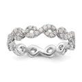 14k White Gold Polished Infinity Shared U Prong Diamond Eternity Ban