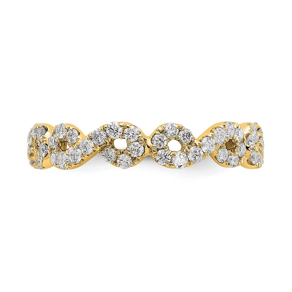 14k Polished Infinity Shared U Prong Diamond Eternity Band