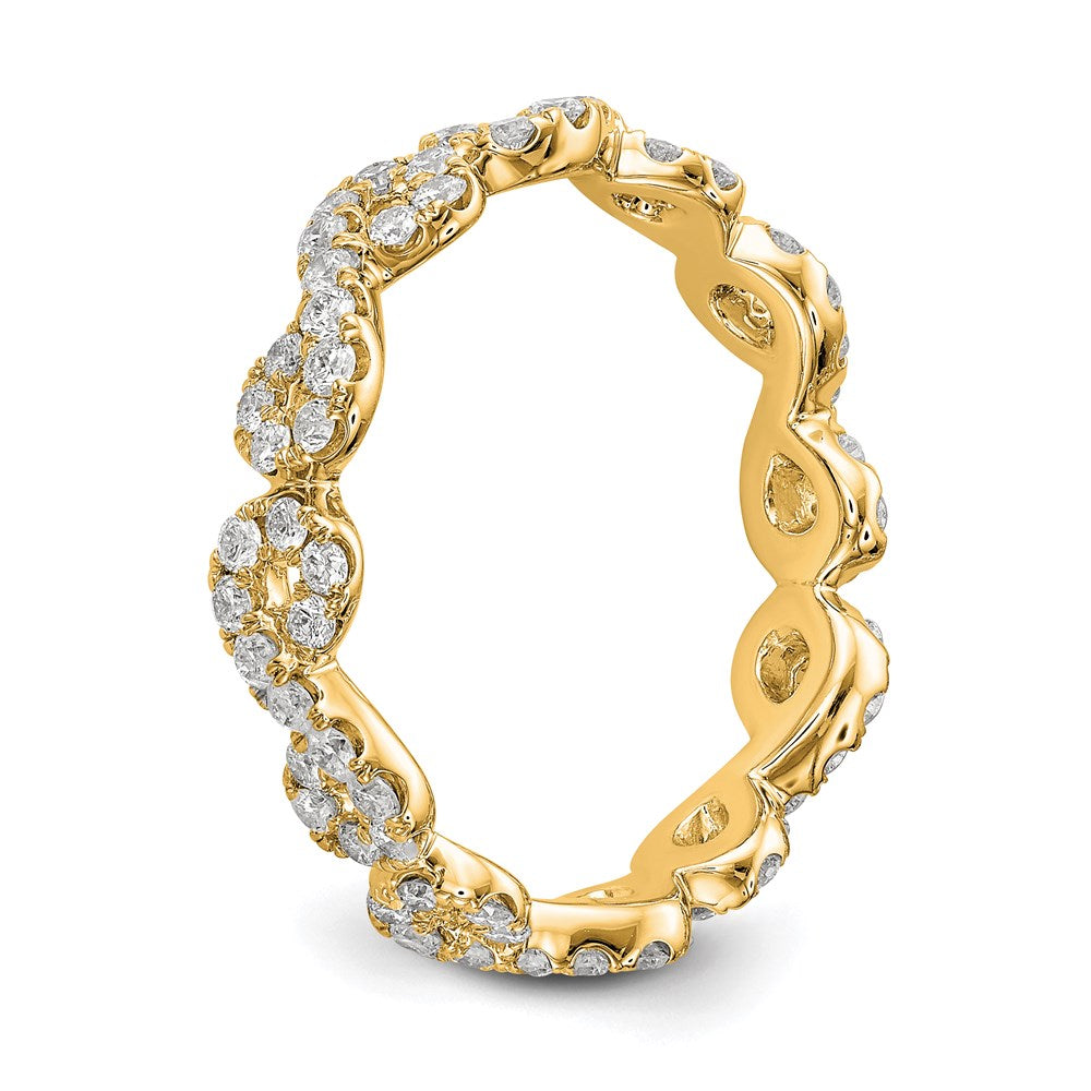 14k Polished Infinity Shared U Prong Diamond Eternity Band