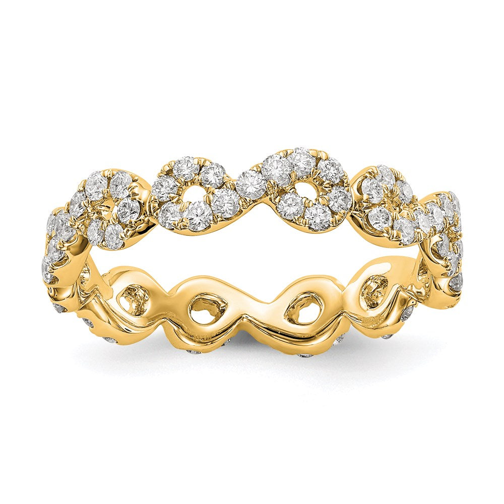 14k Polished Infinity Shared U Prong Diamond Eternity Band
