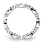 14k White Gold Polished Vintage Pave 1/2 carat Diamond Complete Eternity Band