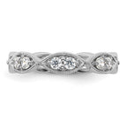 14k White Gold Polished Vintage Pave 1/2 carat Diamond Complete Eternity Band