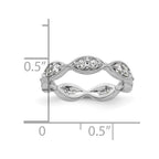 14k White Gold Polished Vintage Pave 1/2 carat Diamond Complete Eternity Band