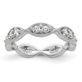 14k White Gold Polished .5Vintage Pave 1/2 carat Diamond Complete Eternity Band