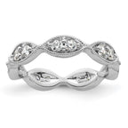14k White Gold Polished .5Vintage Pave 1/2 carat Diamond Complete Eternity Band