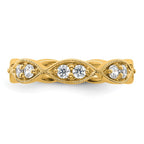14k Polished Vintage Pave 1/2 carat Diamond Complete Eternity Band