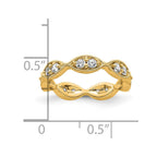 14k Polished Vintage Pave 1/2 carat Diamond Complete Eternity Band