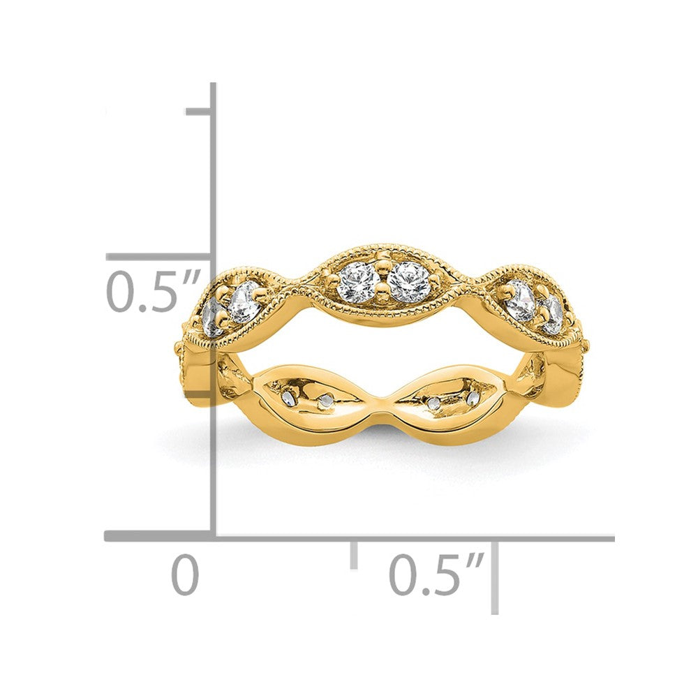 14k Polished Vintage Pave 1/2 carat Diamond Complete Eternity Band