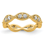 14k Polished Vintage Pave 1/2 carat Diamond Complete Eternity Band