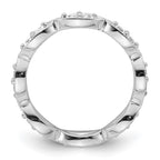 14k White Gold Polished Vintage Pave 1/2 carat Diamond Complete Eternity Band