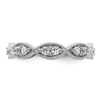 14k White Gold Polished Vintage Pave 1/2 carat Diamond Complete Eternity Band