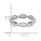 14k White Gold Polished Vintage Pave 1/2 carat Diamond Complete Eternity Band