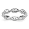 14k White Gold Polished Vintage Pave 1/2 carat Diamond Complete Eternity Band