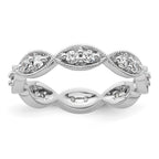 14k White Gold Polished Vintage Pave 1/2 carat Diamond Complete Eternity Band