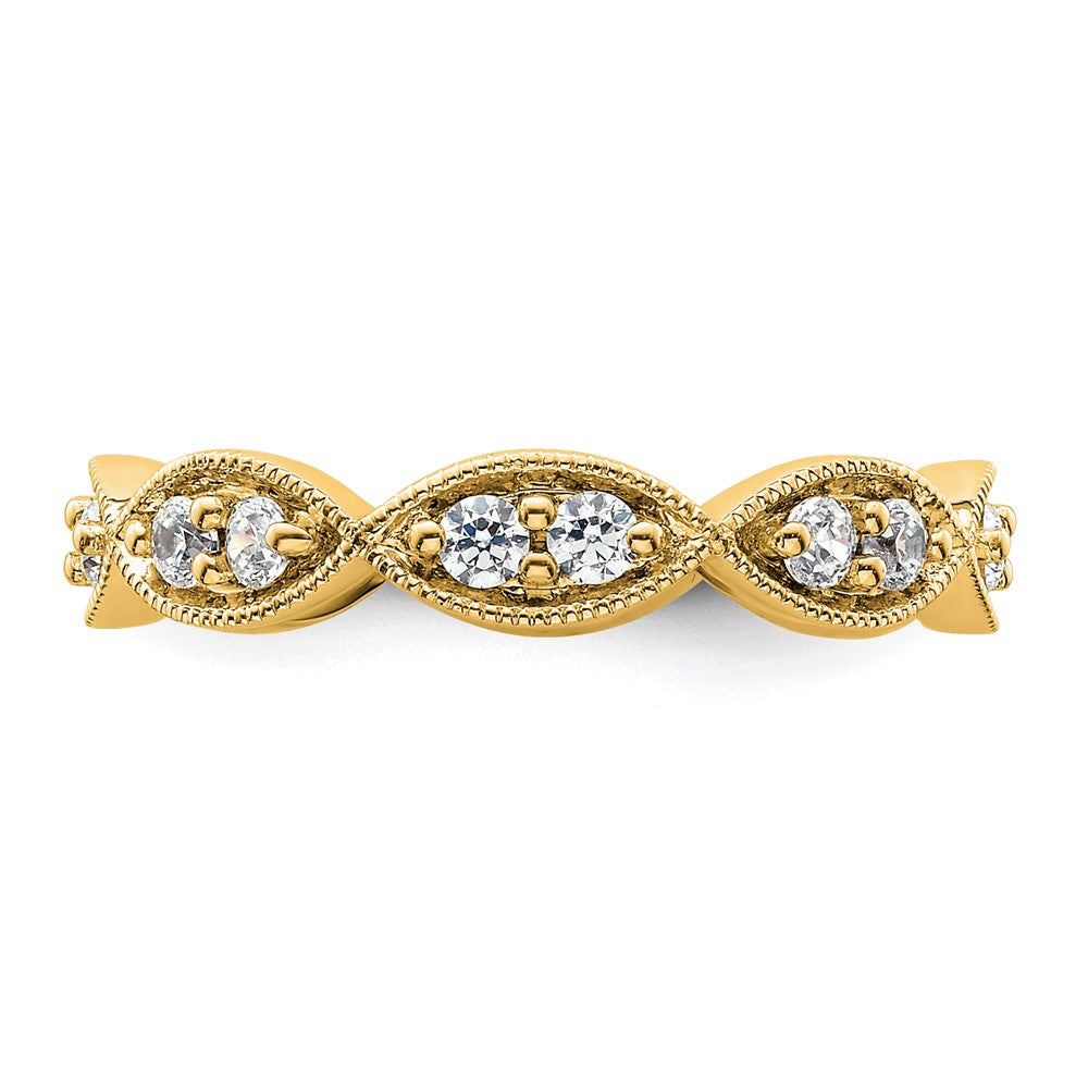14k Polished Vintage Pave 1/2 carat Diamond Complete Eternity Band