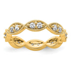 14k Polished Vintage Pave 1/2 carat Diamond Complete Eternity Band