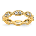 14k Polished Vintage Pave 1/2 carat Diamond Complete Eternity Band