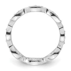 14k White Gold Polished Vintage Pave 1/2 carat Diamond Complete Eternity Band
