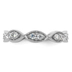 14k White Gold Polished Vintage Pave 1/2 carat Diamond Complete Eternity Band