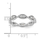14k White Gold Polished Vintage Pave 1/2 carat Diamond Complete Eternity Band