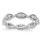 14k White Gold Polished Vintage Pave 1/2 carat Diamond Complete Eternity Band