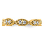 14k Polished Vintage Pave 1/2 carat Diamond Complete Eternity Band