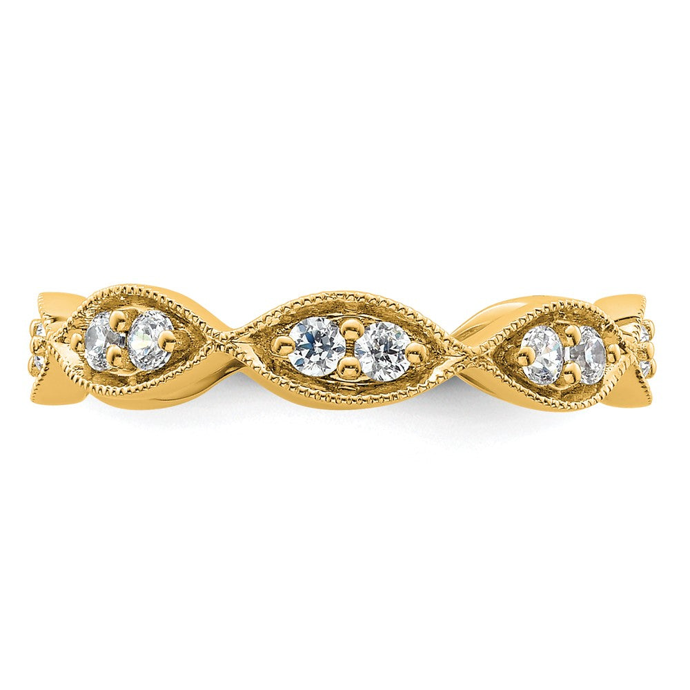 14k Polished Vintage Pave 1/2 carat Diamond Complete Eternity Band