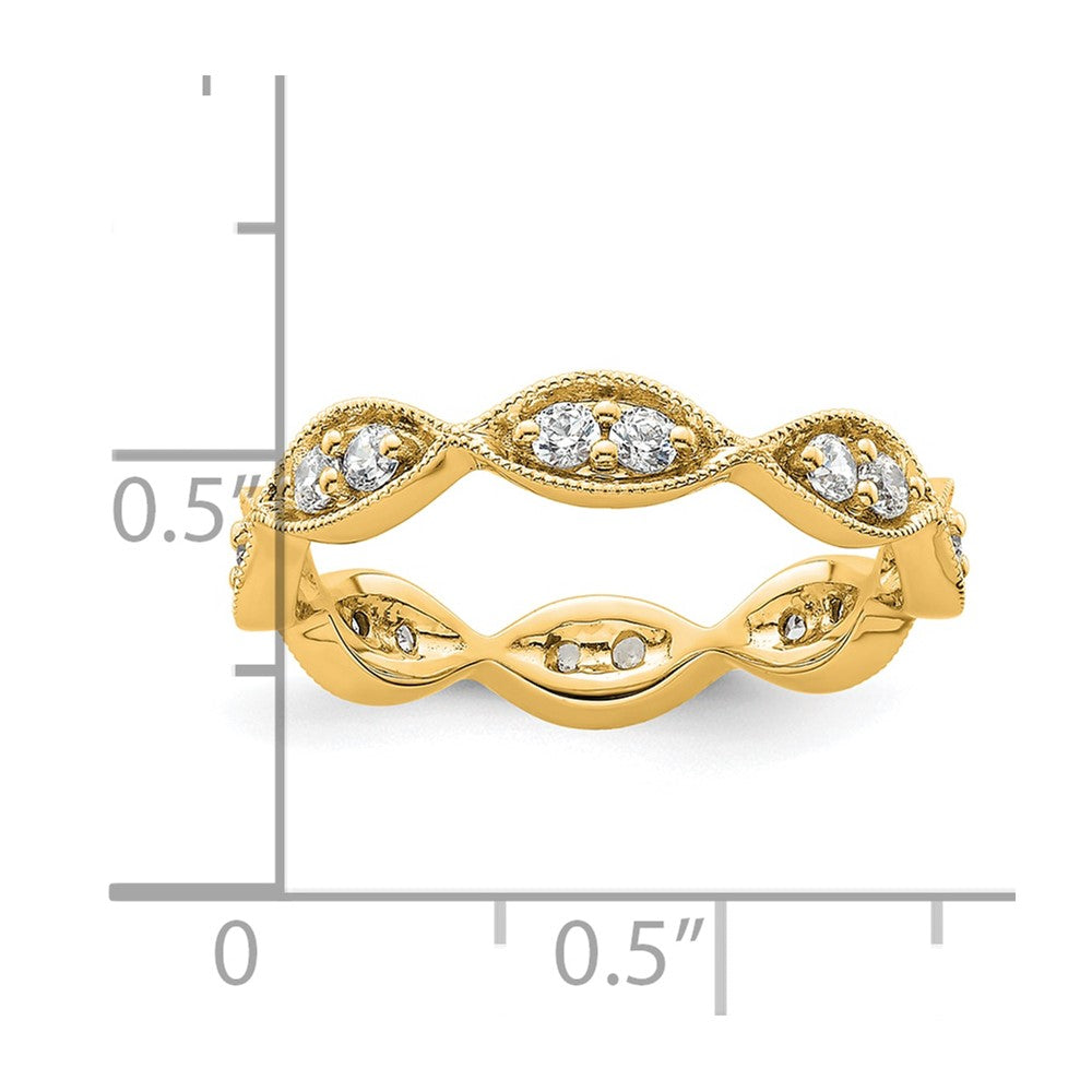 14k Polished Vintage Pave 1/2 carat Diamond Complete Eternity Band