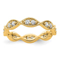 14k Polished Vintage Pave 1/2 carat Diamond Complete Eternity Band