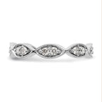 14k White Gold Polished Vintage Pave 1/2 carat Diamond Complete Eternity Band