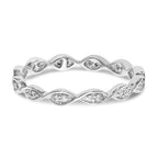 14k White Gold Polished Vintage Pave 1/2 carat Diamond Complete Eternity Band