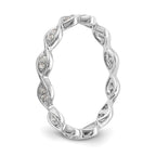 14k White Gold Polished Vintage Pave 1/2 carat Diamond Complete Eternity Band