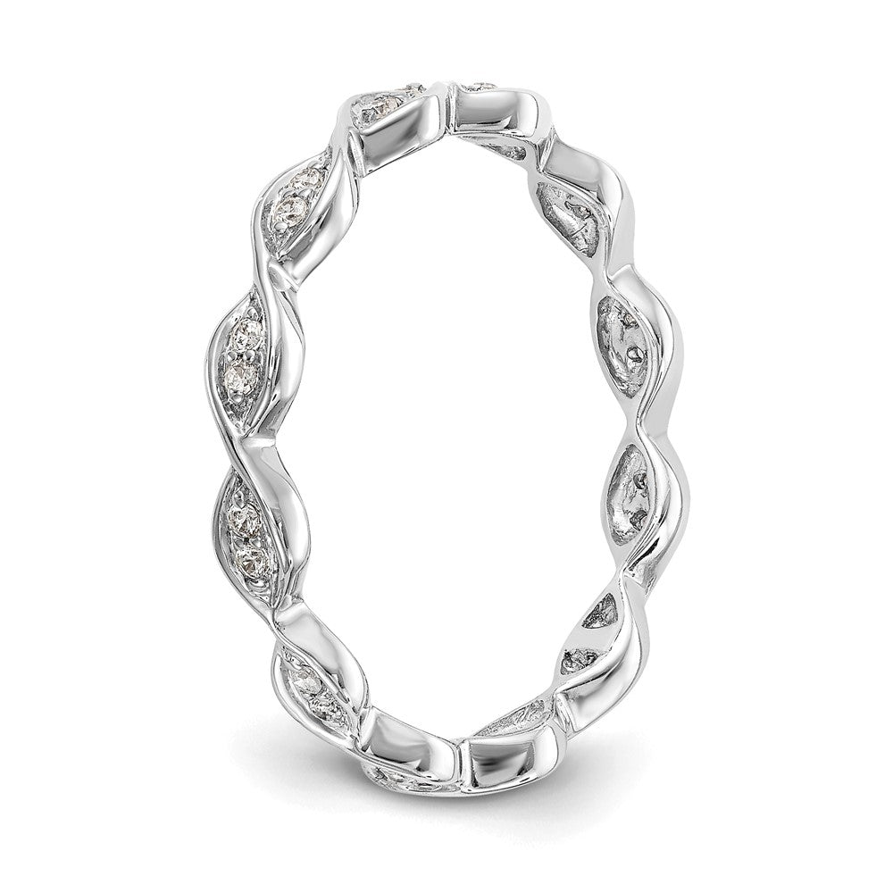 14k White Gold Polished Vintage Pave 1/2 carat Diamond Complete Eternity Band