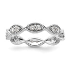 14k White Gold Polished Vintage Pave 1/2 carat Diamond Complete Eternity Band