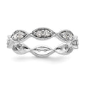 14k White Gold Polished Vintage Pave 1/2 carat Diamond Complete Eternity Band