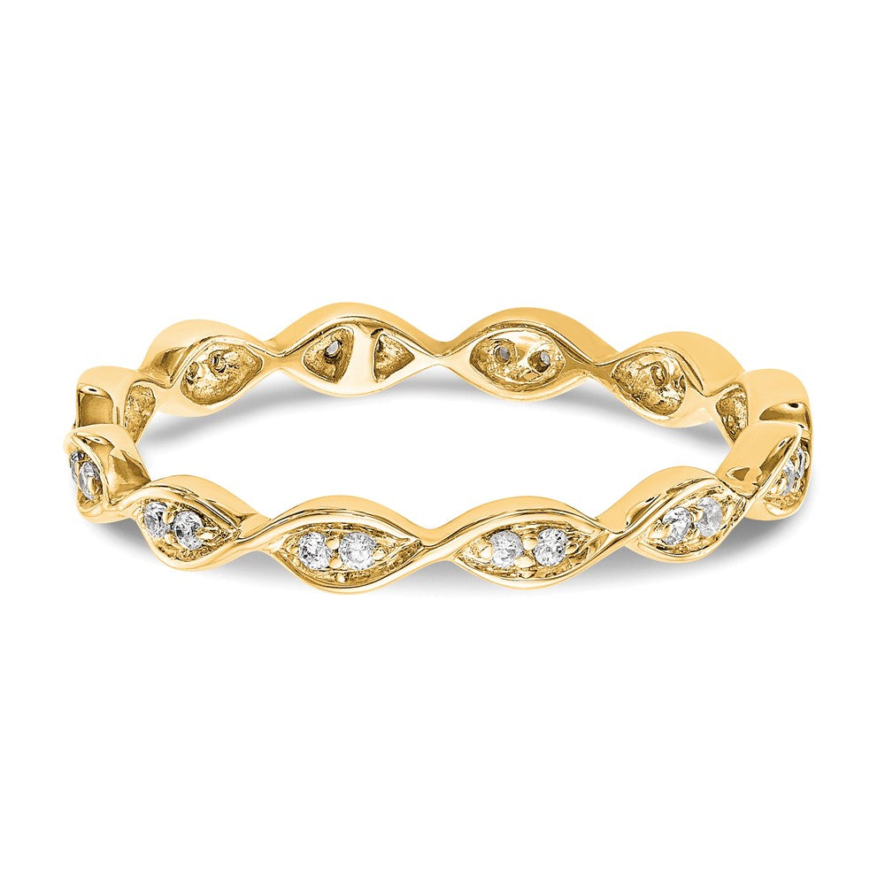 14k Polished Vintage Pave 1/2 carat Diamond Complete Eternity Band