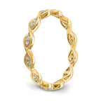 14k Polished Vintage Pave 1/2 carat Diamond Complete Eternity Band