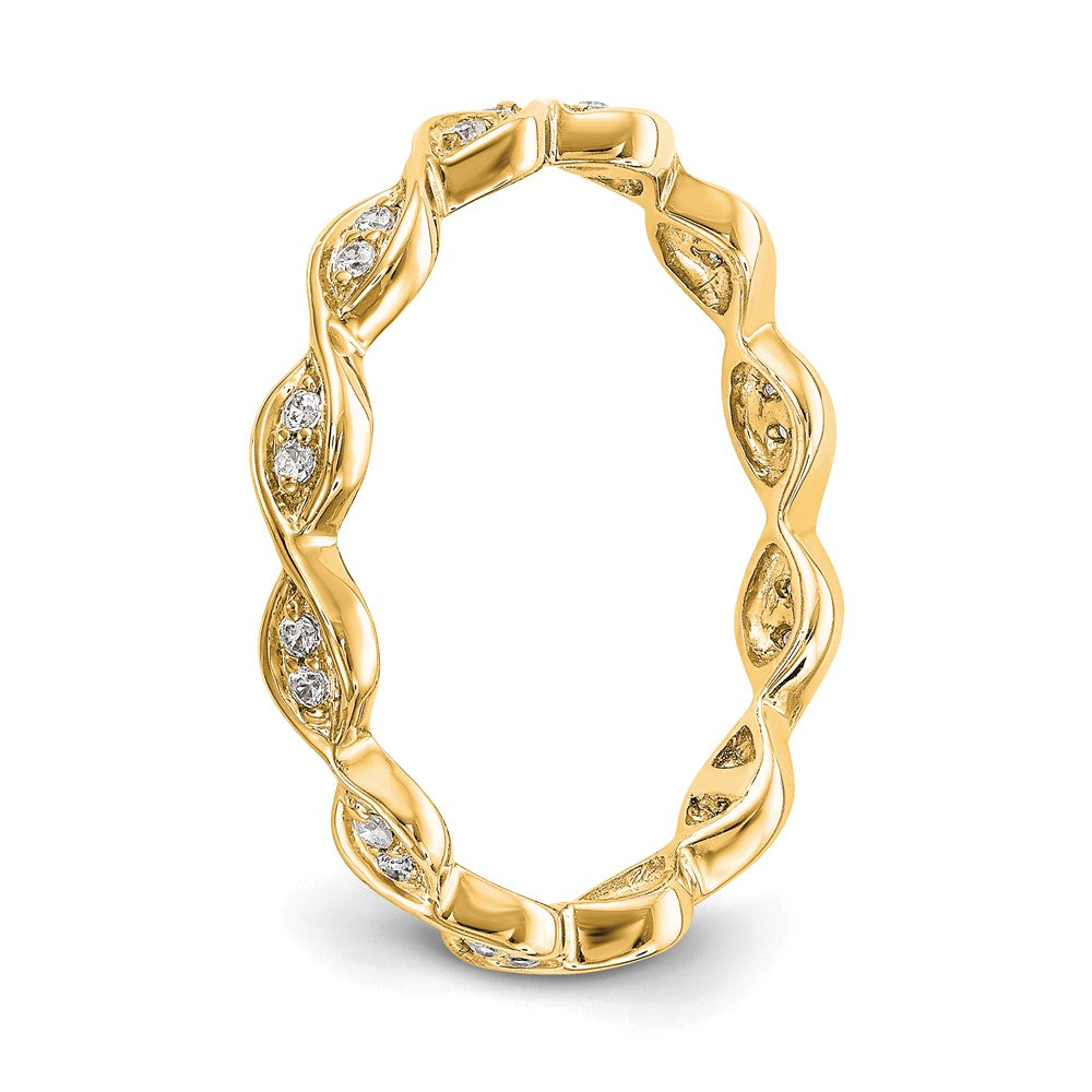 14k Polished Vintage Pave 1/2 carat Diamond Complete Eternity Band