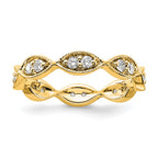 14k Polished Vintage Pave 1/2 carat Diamond Complete Eternity Band