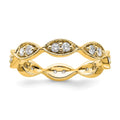 14k Polished Vintage Pave 1/2 carat Diamond Complete Eternity Band