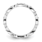 14k White Gold Polished Vintage Pave 1/2 carat Diamond Complete Eternity Band
