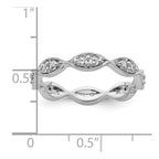 14k White Gold Polished Vintage Pave 1/2 carat Diamond Complete Eternity Band