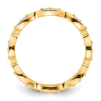 14k Polished Vintage Pave 1/2 carat Diamond Complete Eternity Band