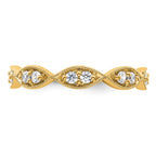 14k Polished Vintage Pave 1/2 carat Diamond Complete Eternity Band