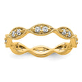 14k Polished Vintage Pave 1/2 carat Diamond Complete Eternity Band